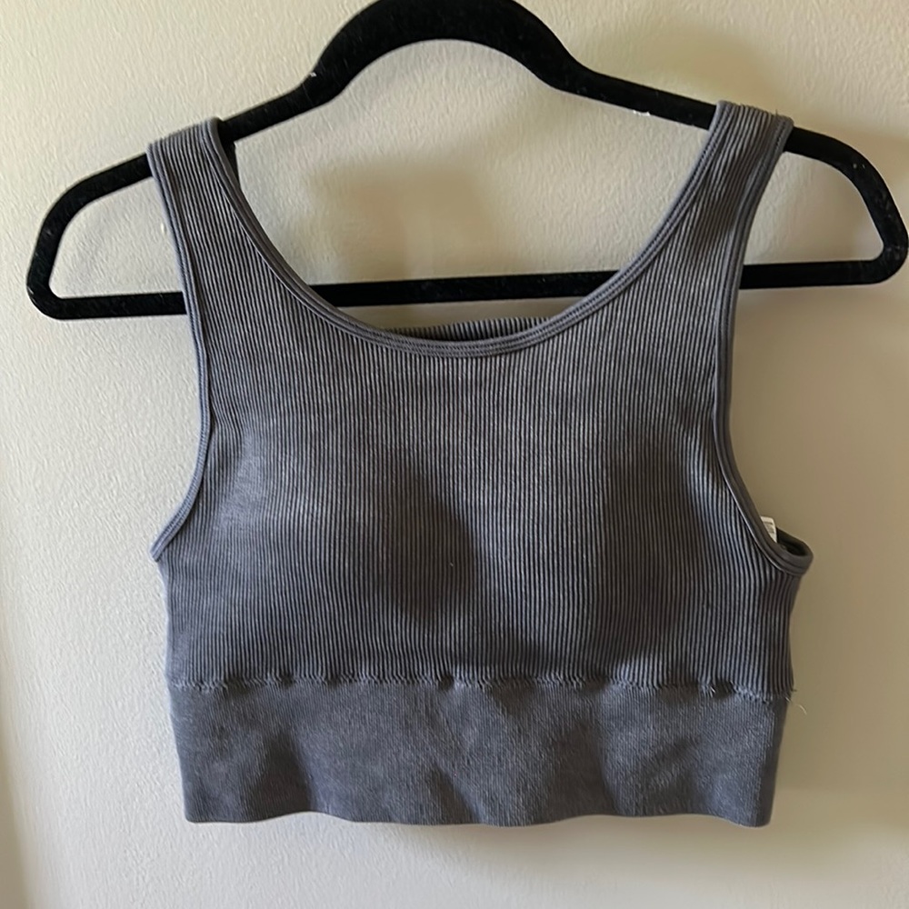 Adorable Gray Textured Workout Top